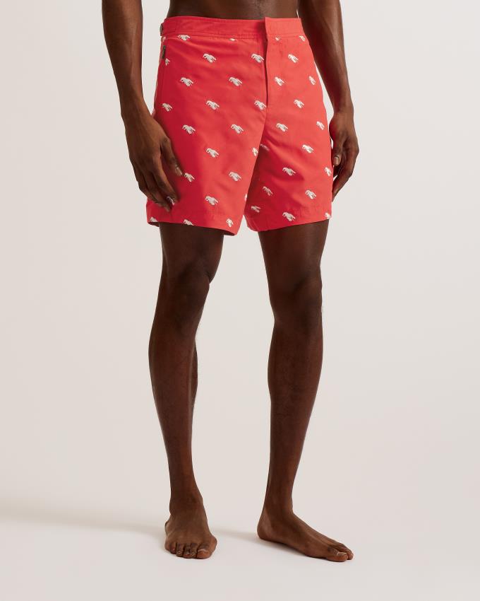 Short Ted Baker Embroidered Lobster Swim Rouge Homme | GMU-94777435